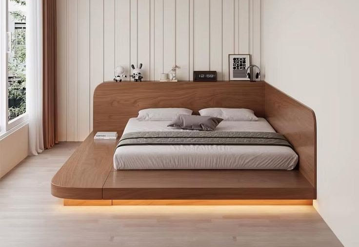 Mẫu giường ngủ ch&acirc;n bay gỗ &oacute;c ch&oacute; với thiết kế ch&acirc;n ẩn độc đ&aacute;o