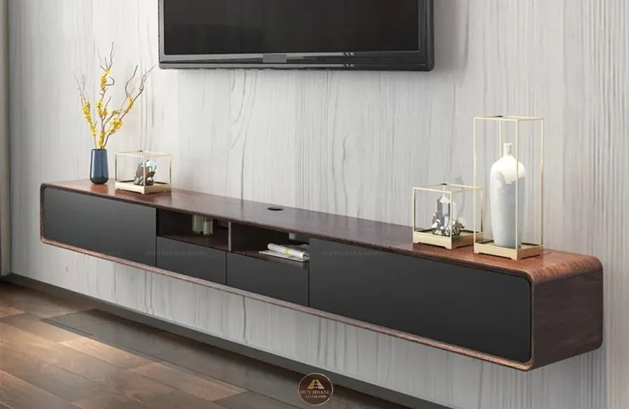 Kệ tivi gỗ &oacute;c ch&oacute; treo tường bo g&oacute;c tr&ograve;n an to&agrave;n