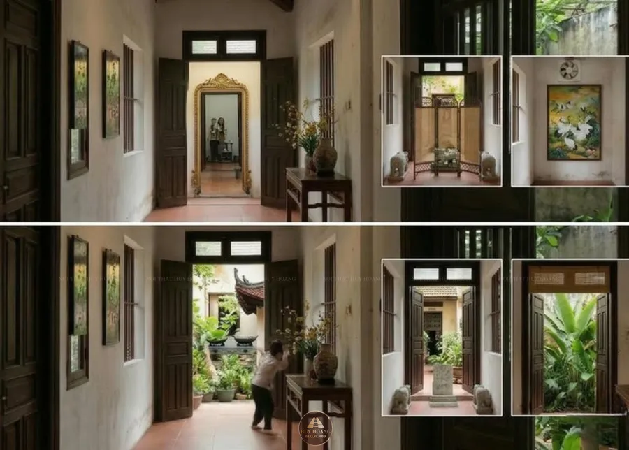 Ki&ecirc;ng kỵ khi l&agrave;m cửa nh&agrave; đối diện gương v&agrave; g&oacute;c nhọn