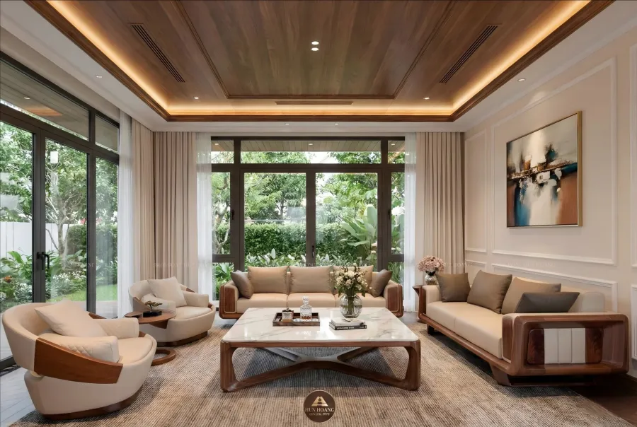 Ốp trần gỗ óc chó và báo giá thi công 2026