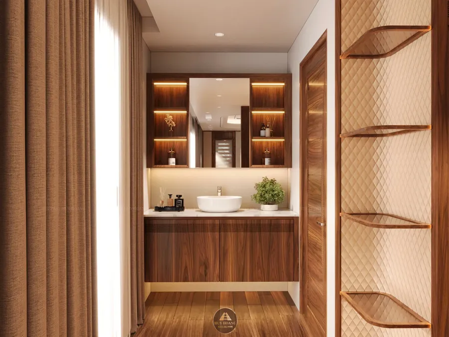Tủ lavabo gỗ &oacute;c ch&oacute; treo tường hiện đại