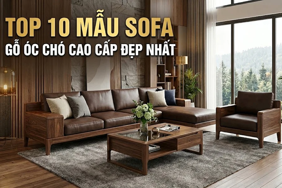 Chi&ecirc;m ngưỡng Top 10 mẫu sofa gỗ &oacute;c ch&oacute; đang được y&ecirc;u th&iacute;ch nhất hiện nay