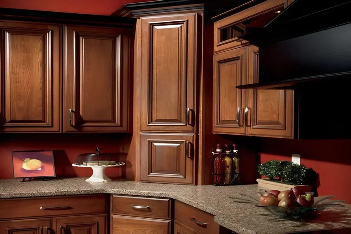 tủ bếp gỗ g&otilde; đỏ