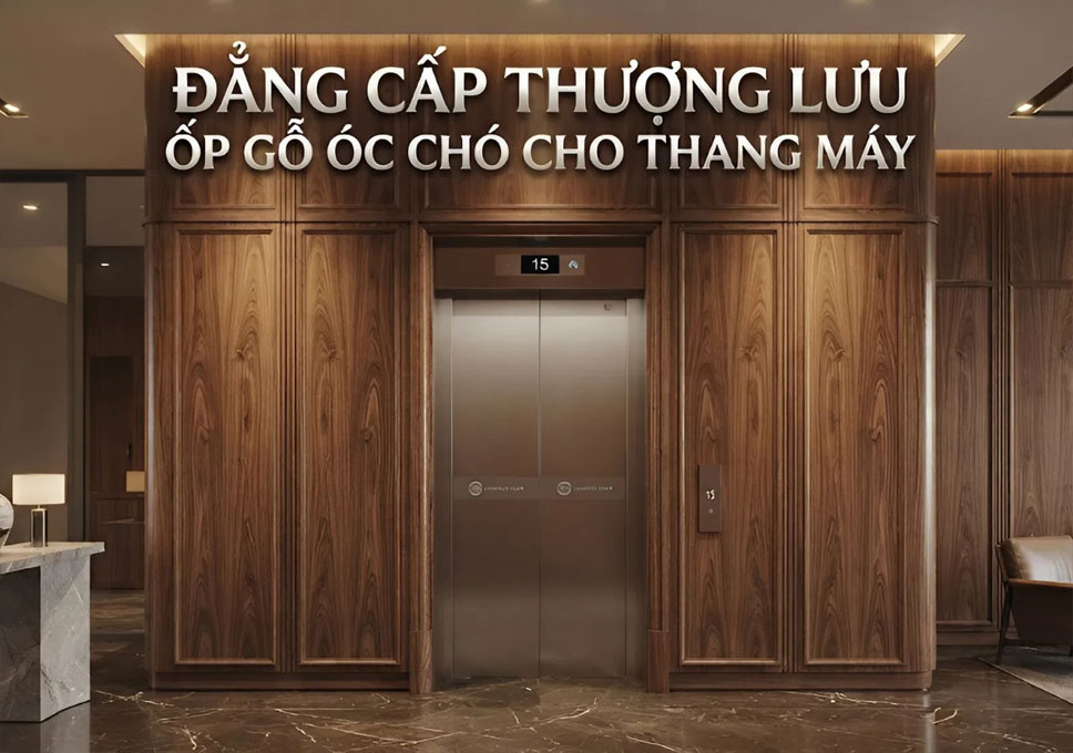 Vách Ốp Thang Máy Gỗ Óc Chó: Xóa Bỏ Sự Lạnh Lẽo Của Kim Loại