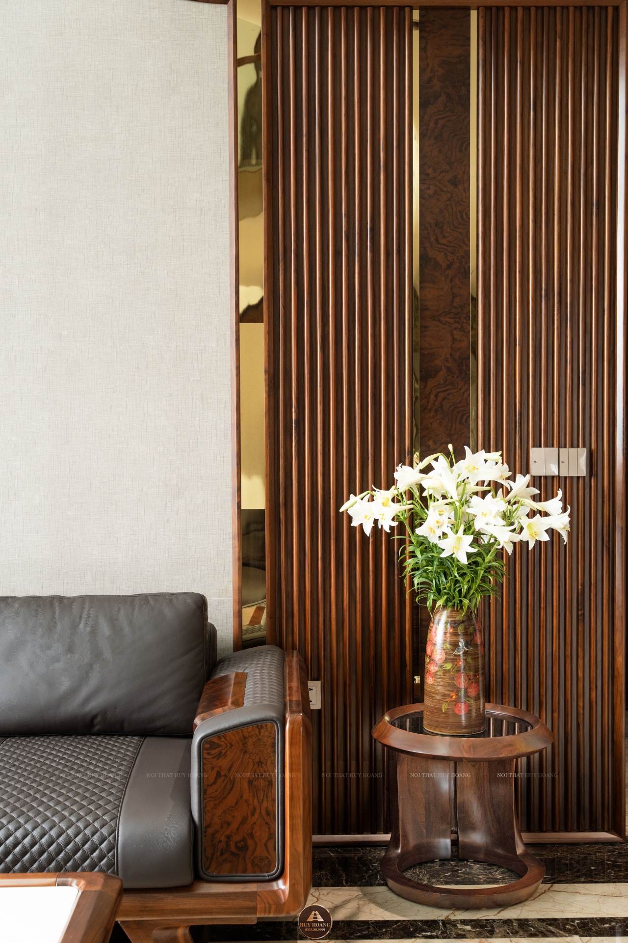 THIẾT KẾ NỘI THẤT GỖ ÓC CHÓ VILLA ĐÔNG ANH