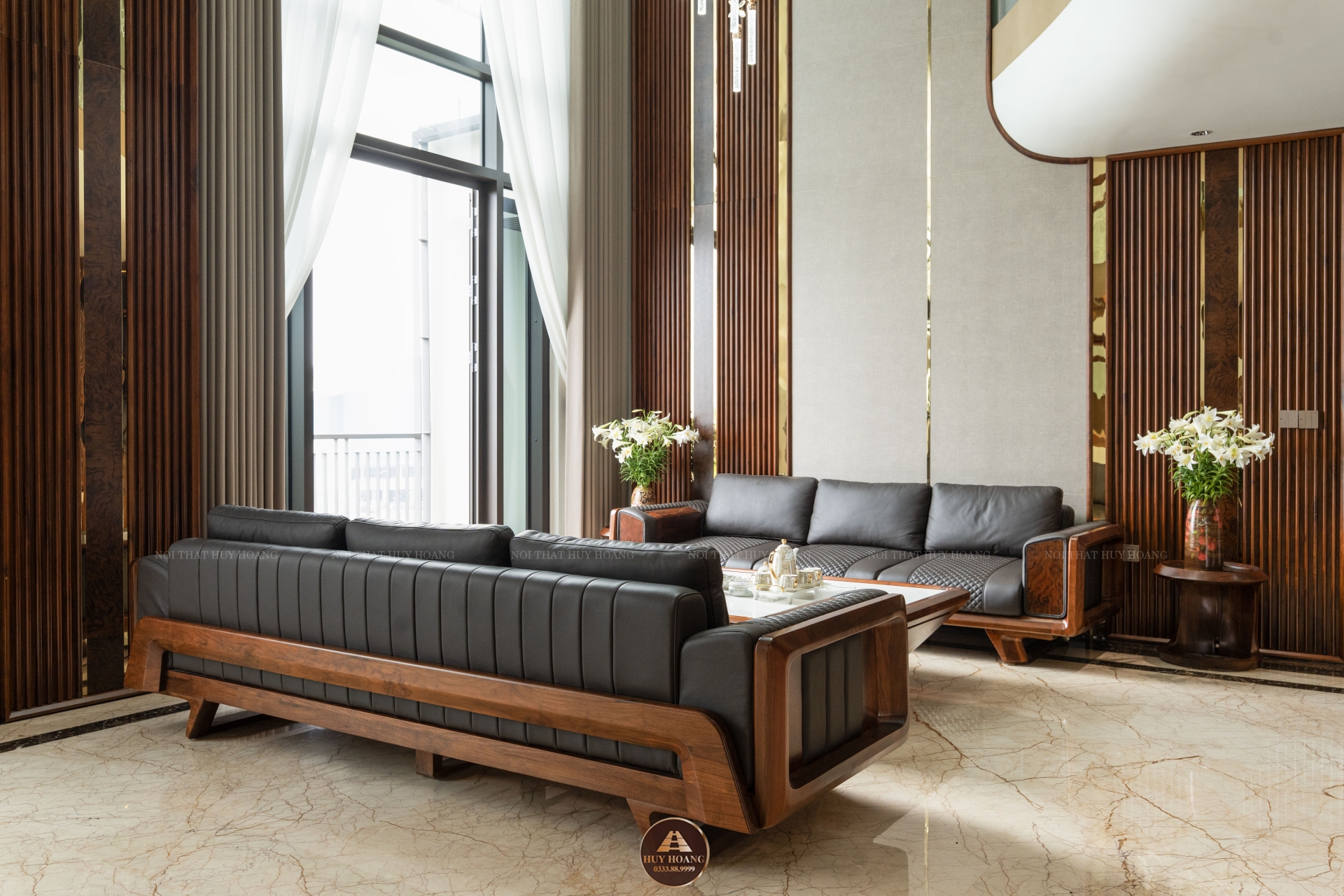 THIẾT KẾ NỘI THẤT GỖ ÓC CHÓ VILLA ĐÔNG ANH