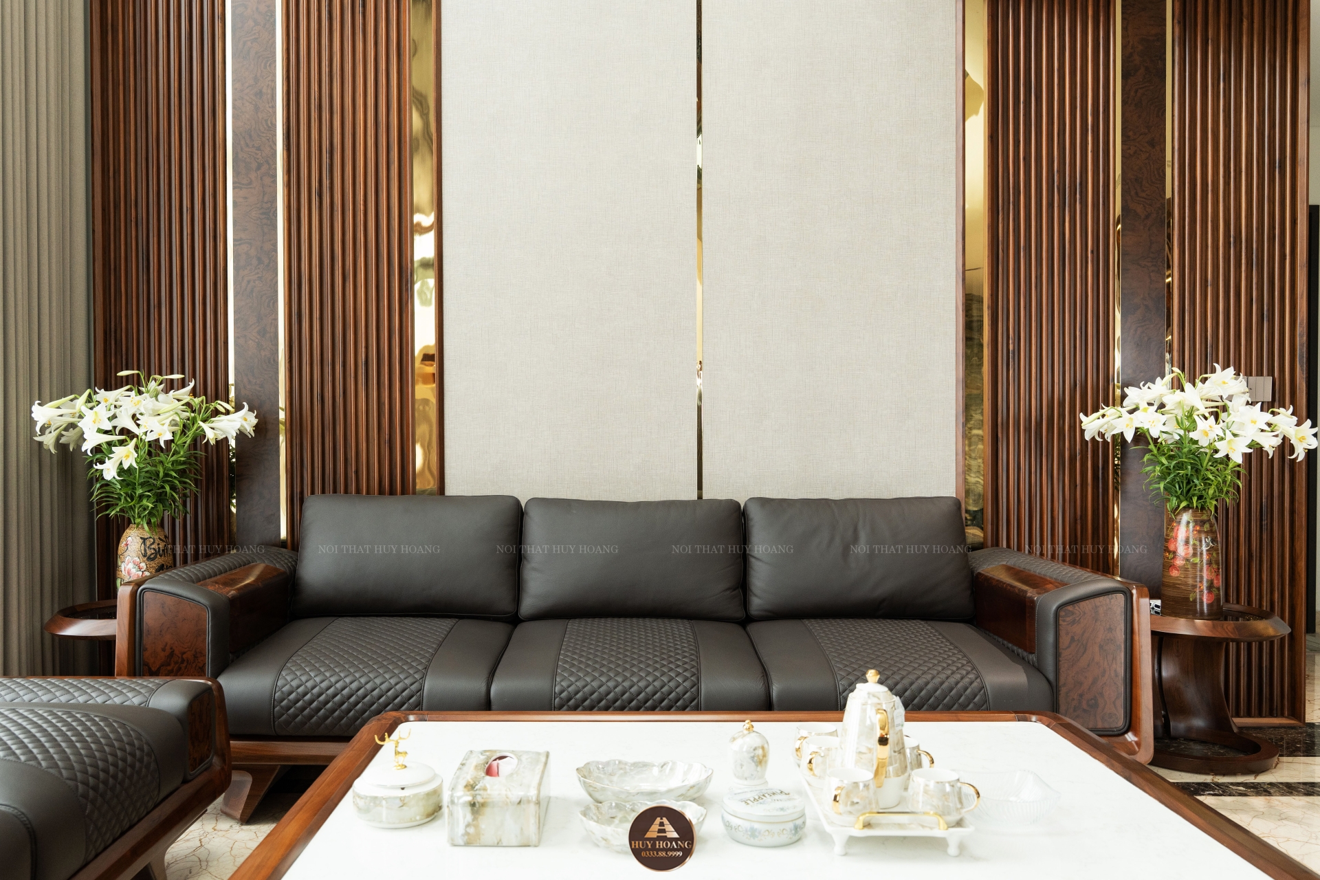 THIẾT KẾ NỘI THẤT GỖ ÓC CHÓ VILLA ĐÔNG ANH