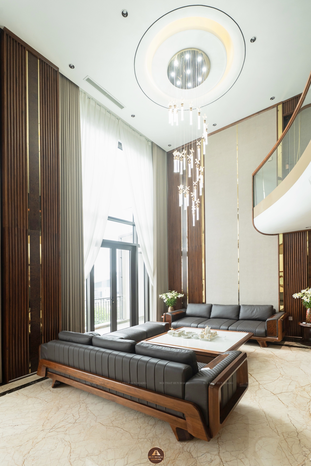 THIẾT KẾ NỘI THẤT GỖ ÓC CHÓ VILLA ĐÔNG ANH