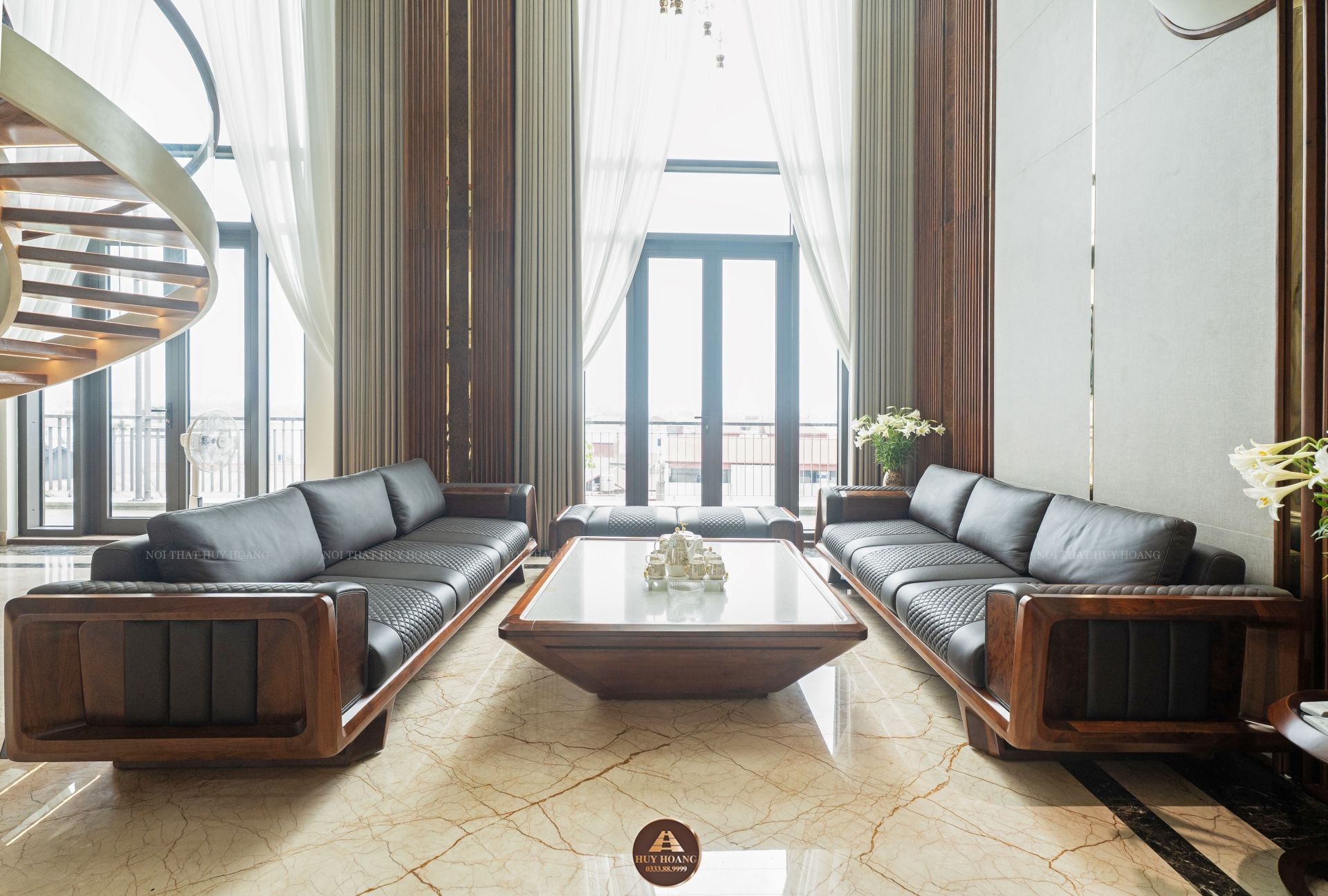 THIẾT KẾ NỘI THẤT GỖ ÓC CHÓ VILLA ĐÔNG ANH