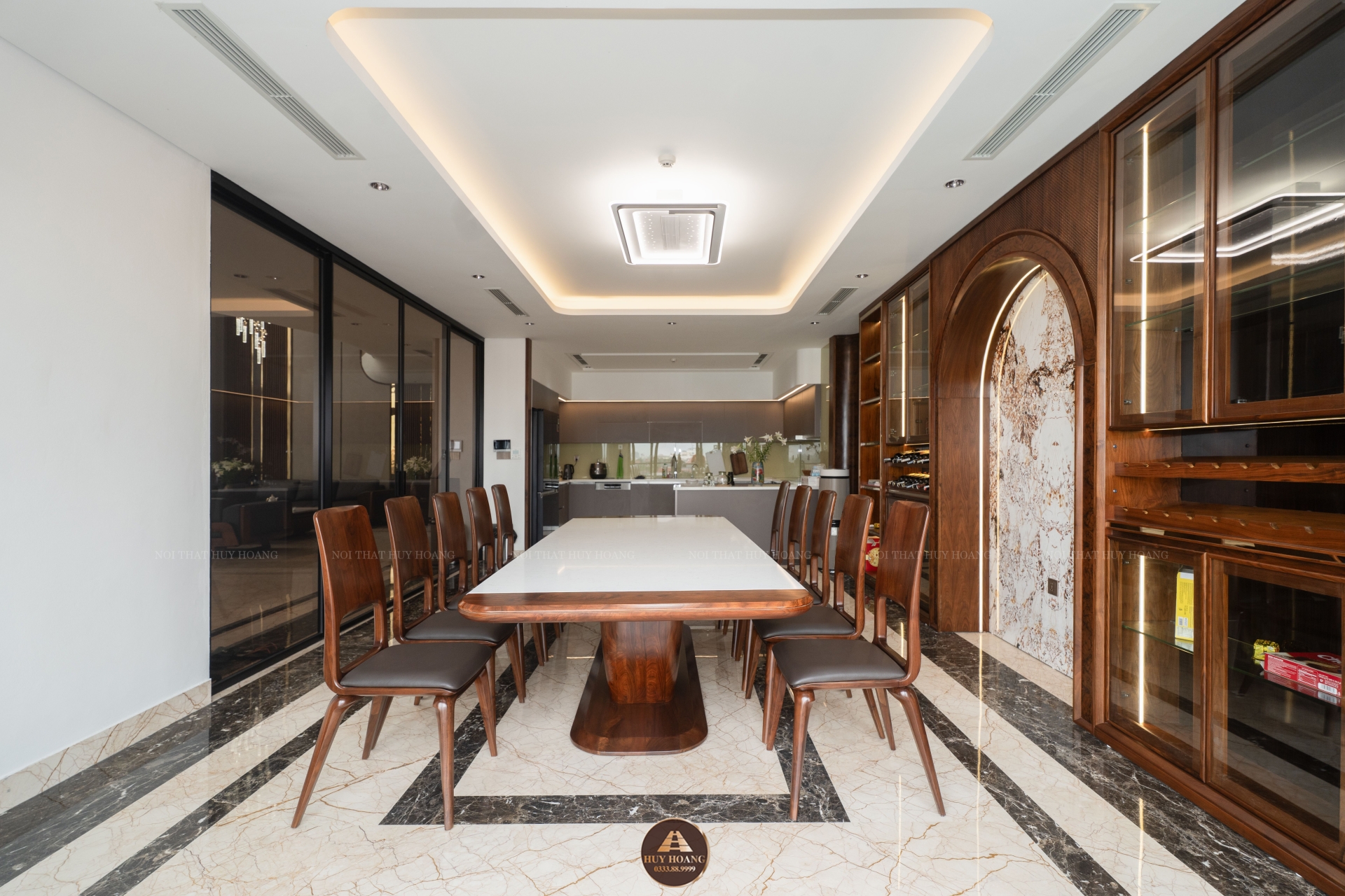 THIẾT KẾ NỘI THẤT GỖ ÓC CHÓ VILLA ĐÔNG ANH