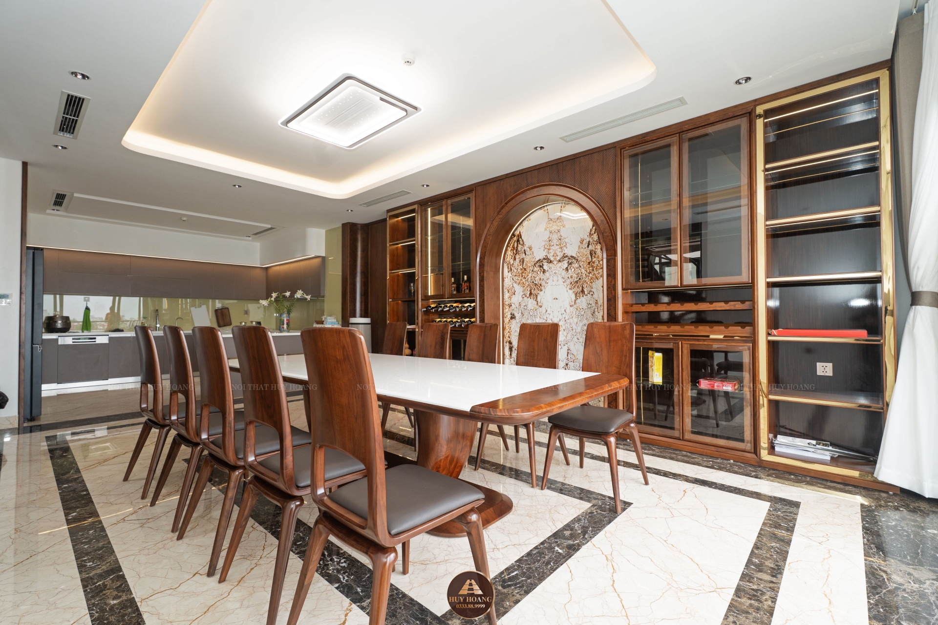 THIẾT KẾ NỘI THẤT GỖ ÓC CHÓ VILLA ĐÔNG ANH