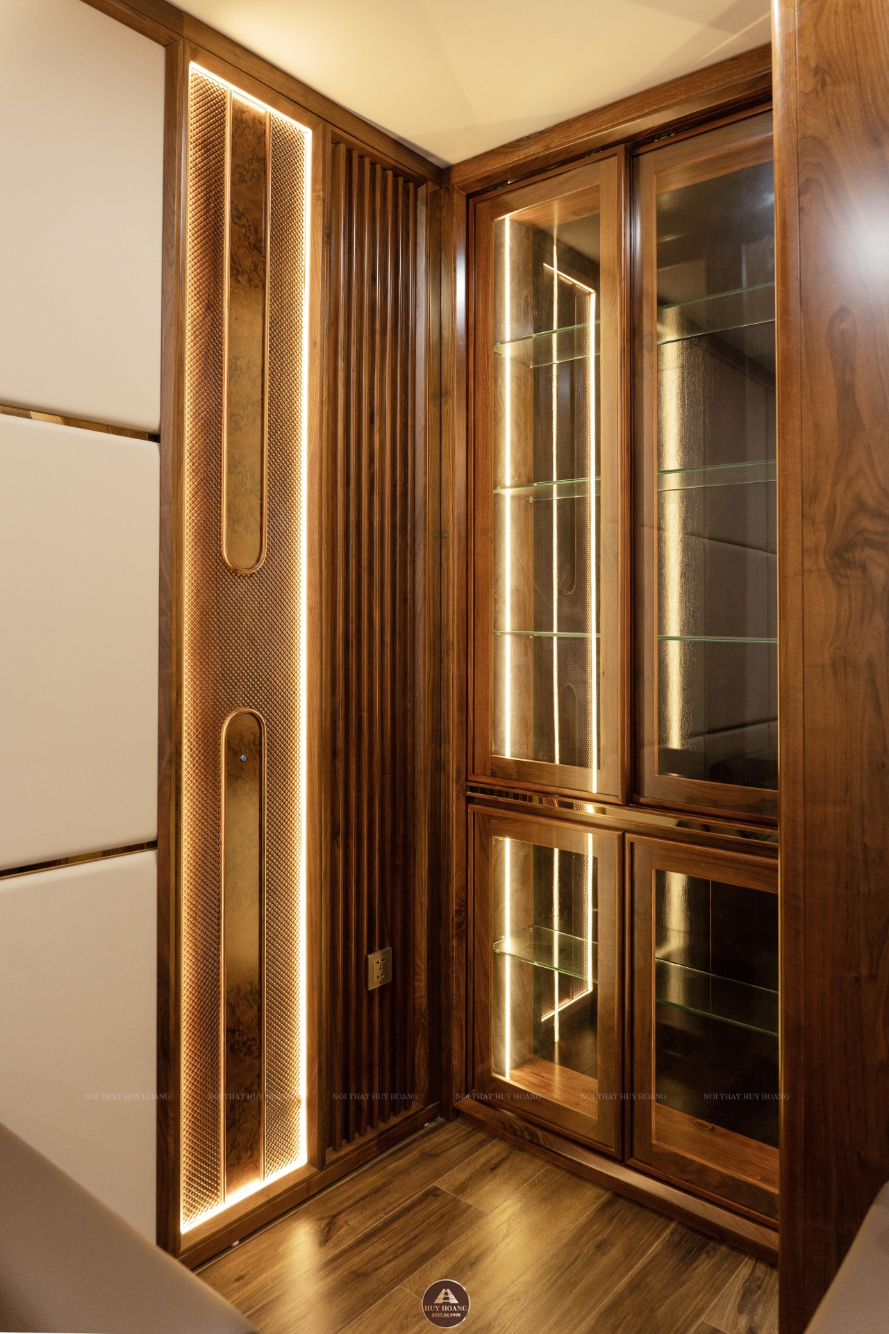 THIẾT KẾ NỘI THẤT GỖ ÓC CHÓ VILLA ĐÔNG ANH