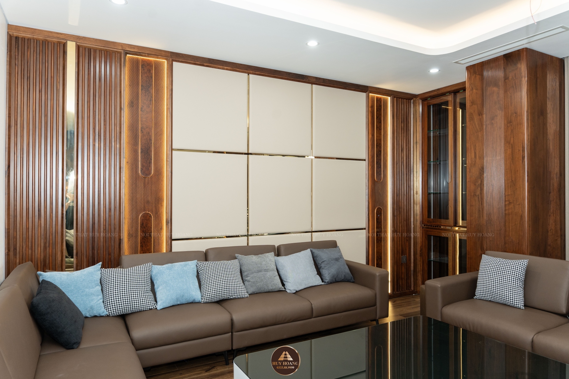 THIẾT KẾ NỘI THẤT GỖ ÓC CHÓ VILLA ĐÔNG ANH