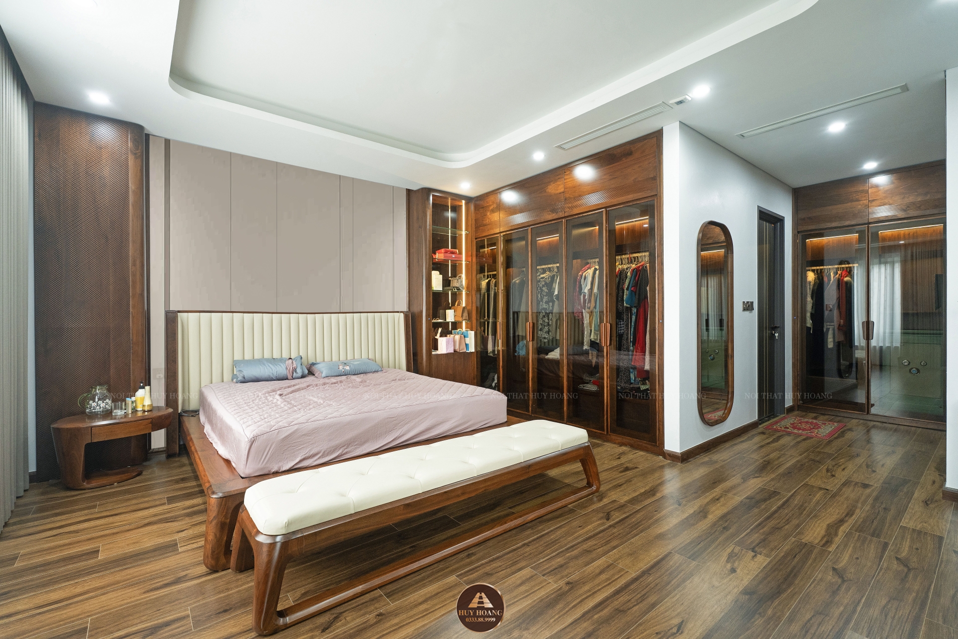 THIẾT KẾ NỘI THẤT GỖ ÓC CHÓ VILLA ĐÔNG ANH