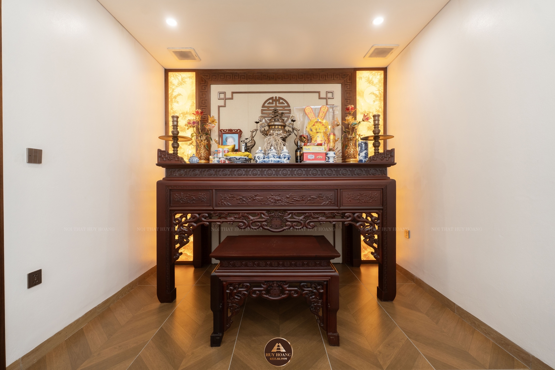 THIẾT KẾ NỘI THẤT GỖ ÓC CHÓ VILLA ĐÔNG ANH