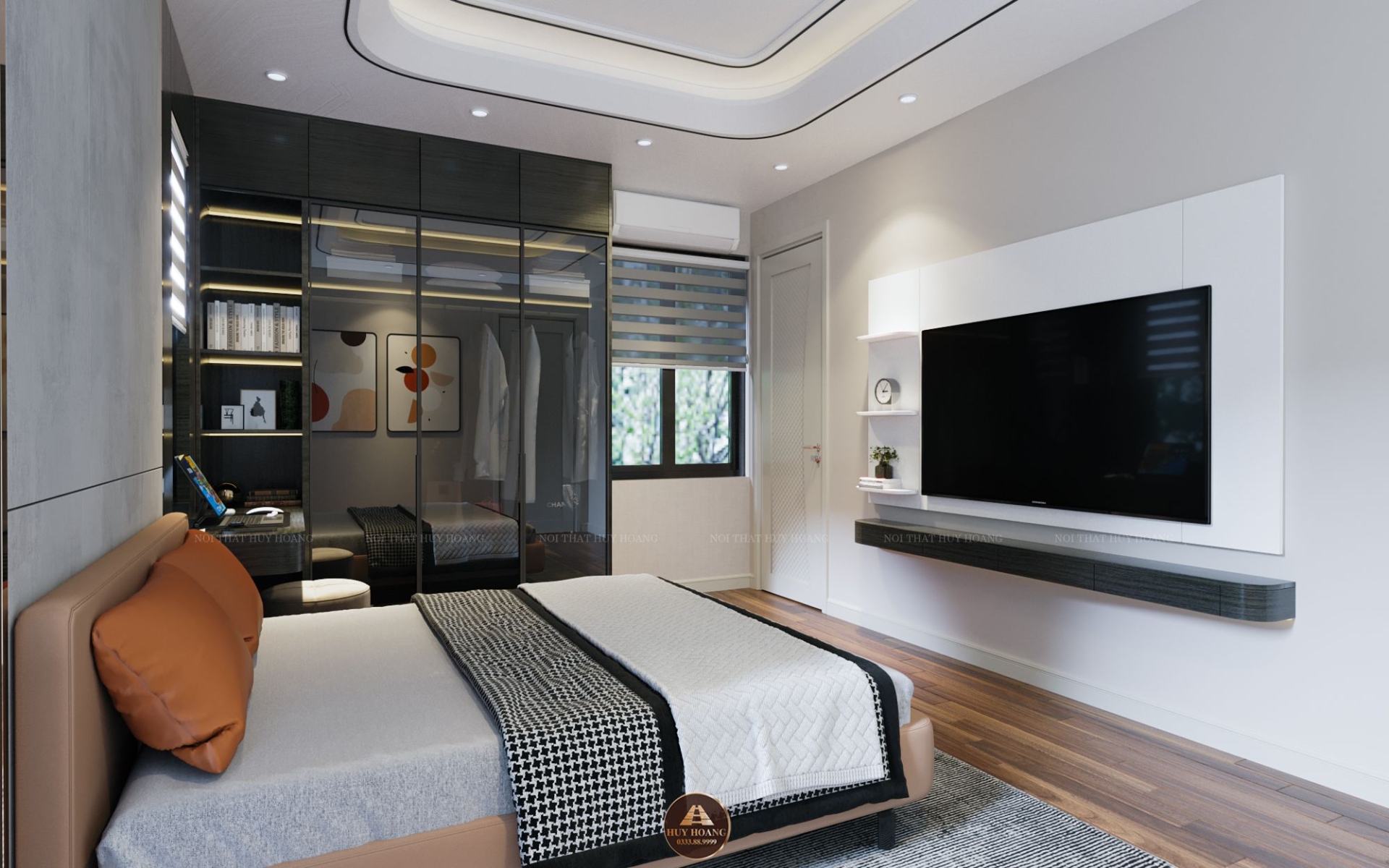 THIẾT KẾ NỘI THẤT GỖ ÓC CHÓ BIỆT THỰ VĨNH PHÚC