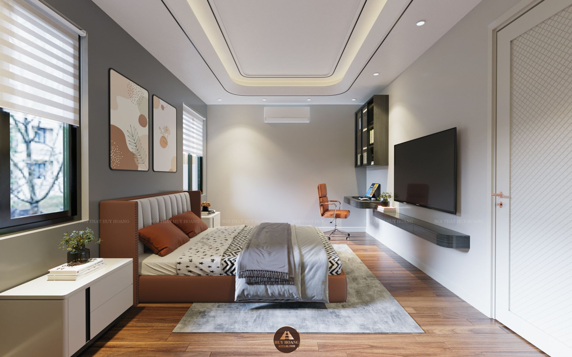 THIẾT KẾ NỘI THẤT GỖ ÓC CHÓ BIỆT THỰ VĨNH PHÚC