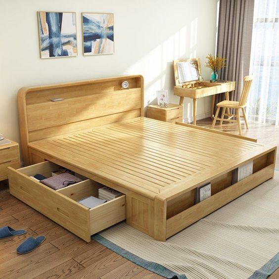 giường 1.2m gỗ sồi