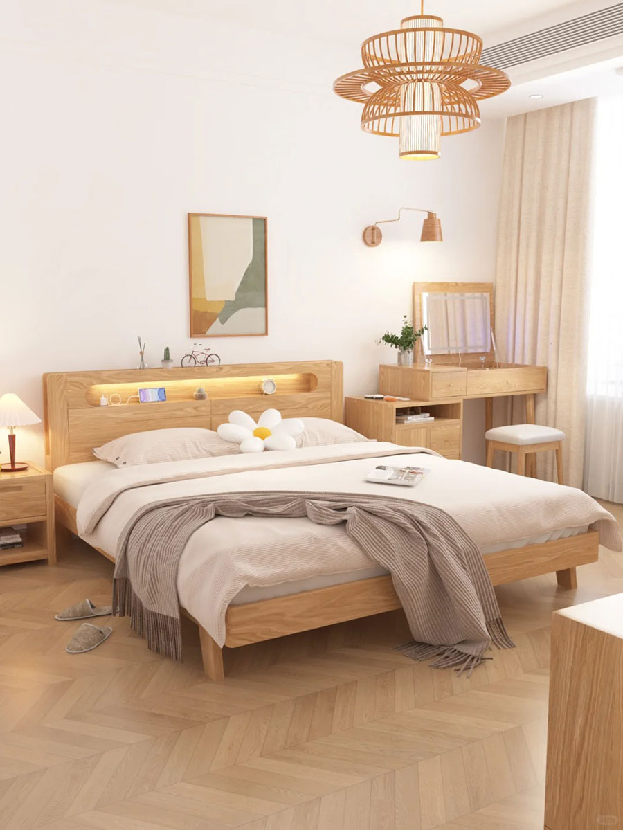 giường ngủ gỗ sồi nga có ngăn kéo