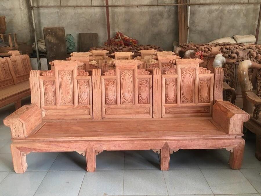 bàn ghế cuốn thư gỗ gõ đỏ