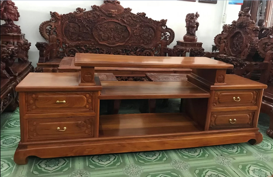 Kệ tivi gỗ gõ đỏ
