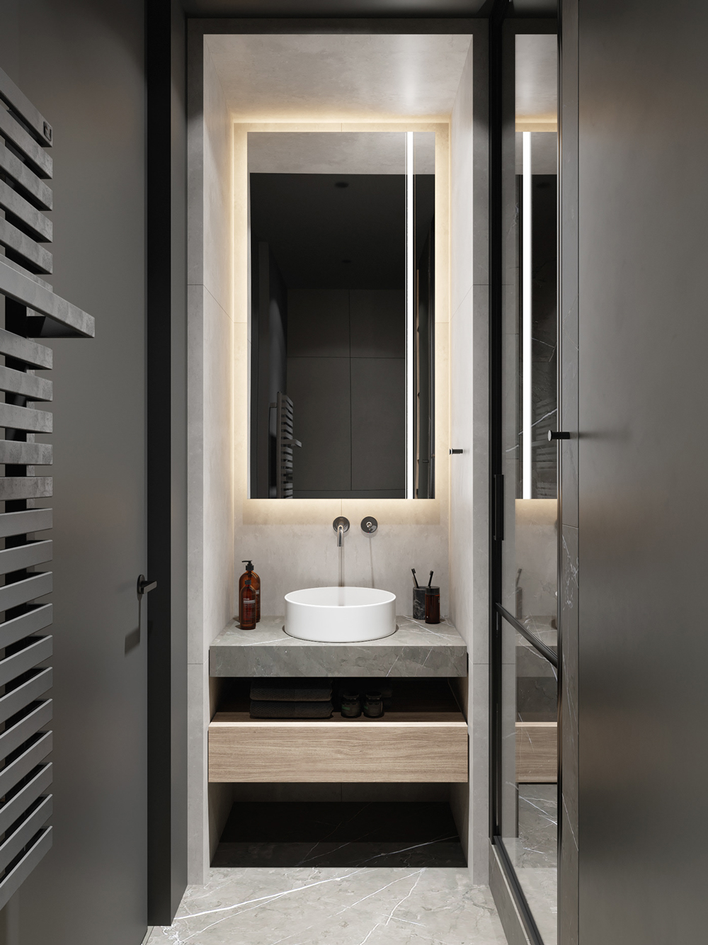 Không gian nội thất khu vực WC căn hộ chung cư Minimalism - View 1