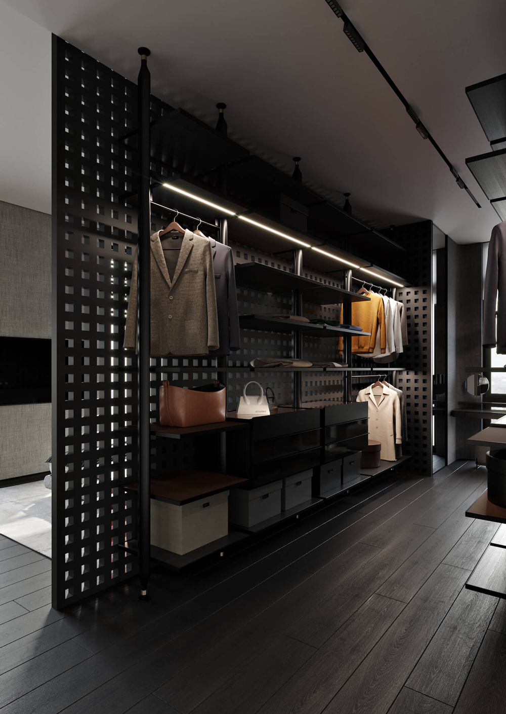 Không gian nội thất phòng ngủ penthouse Minimalism