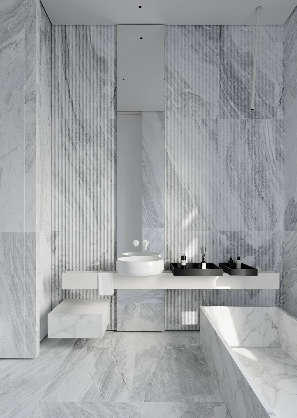 Không gian nội thất phòng vệ sinh penthouse Minimalism