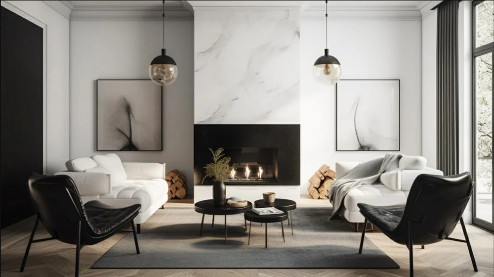 Nguyên tắc “Less is more” tạo ra một không gian thoáng đãng, rộng rãi cho phòng khách