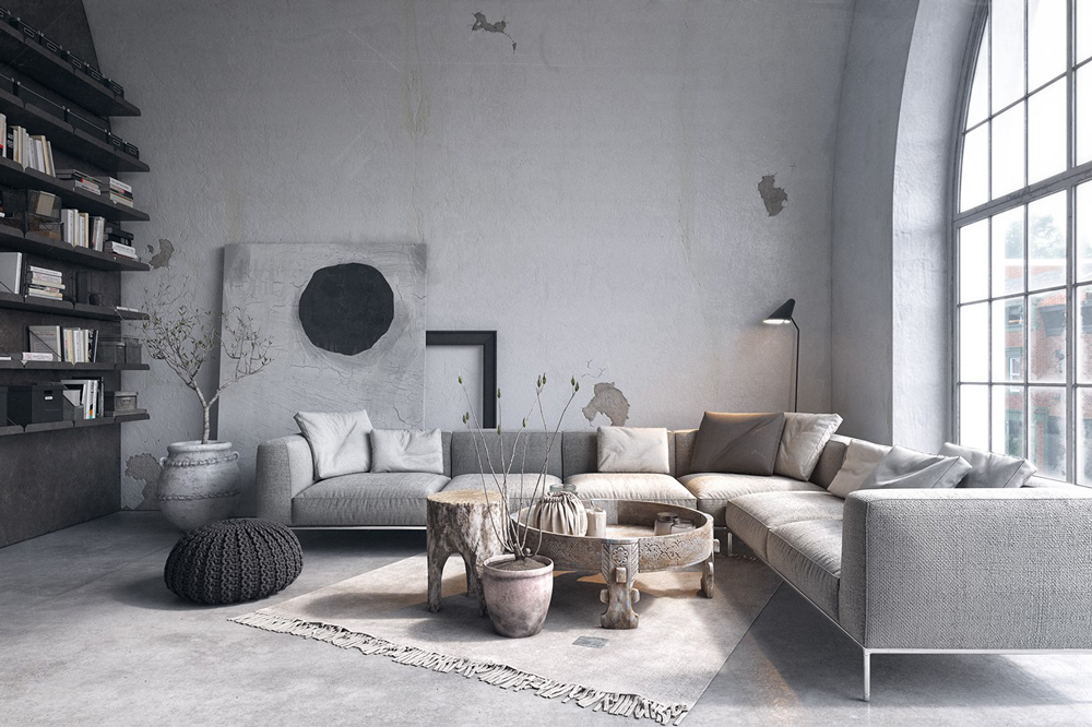 Thiết kế nhà phố phong cách Scandinavian với tông màu xám chủ đạo