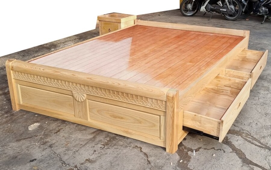 Giường phản gỗ sồi