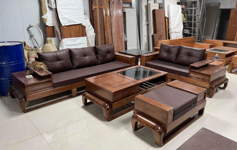 Sofa gỗ sồi Hà Nội