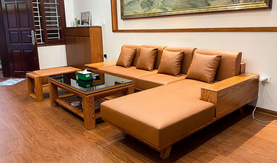 sofa gỗ gõ đỏ