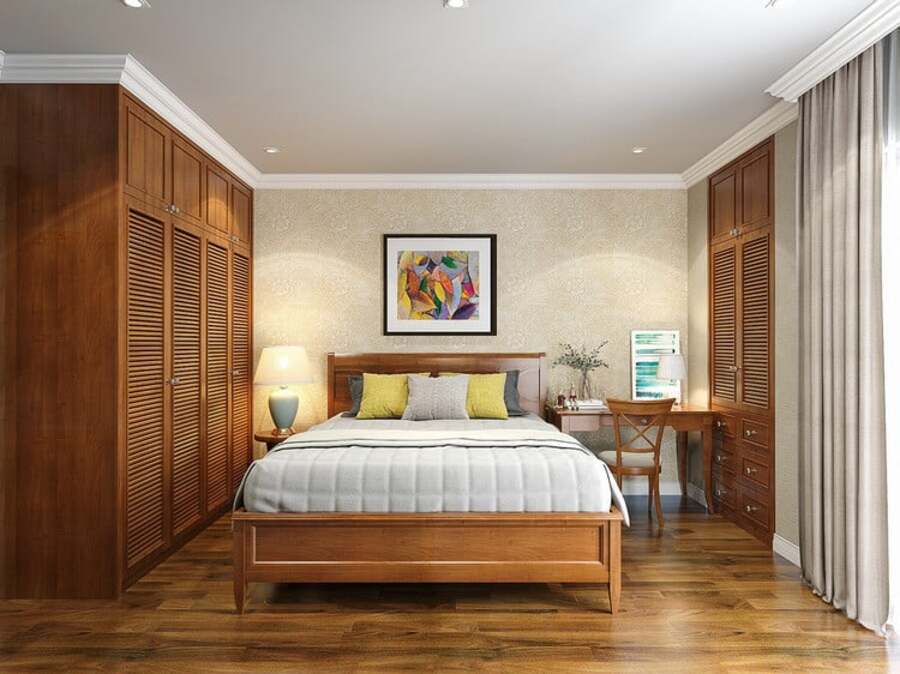 tủ quần áo gỗ gõ đỏ 4 cánh
