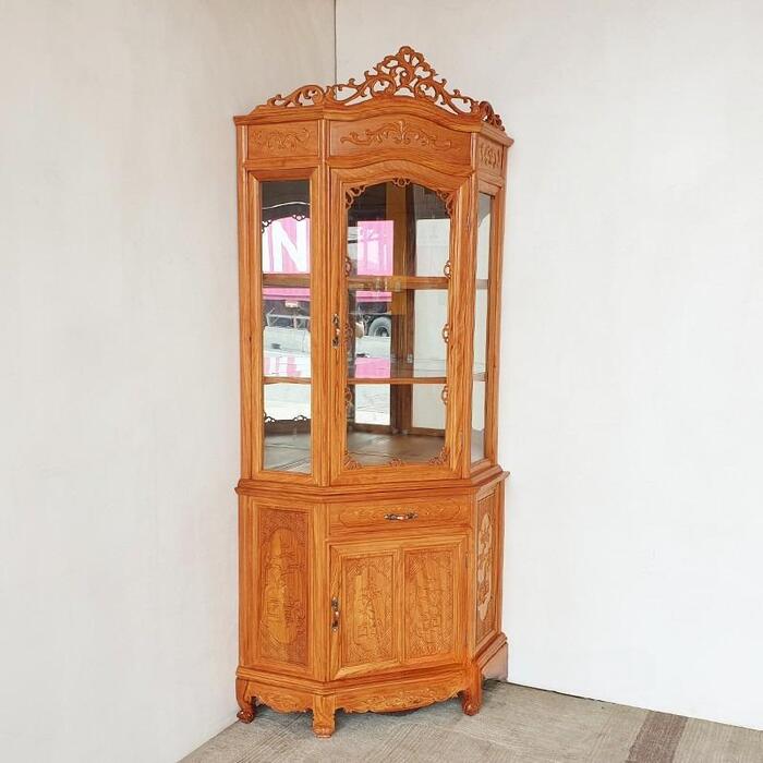 Tủ rượu góc gỗ gõ đỏ