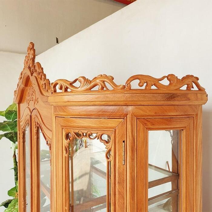 Tủ rượu góc gỗ gõ đỏ