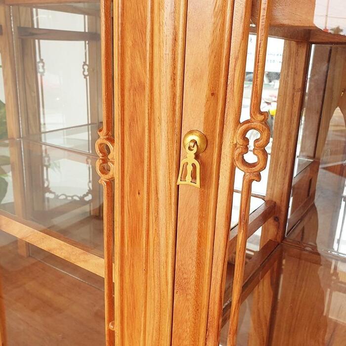 tủ rượu góc gỗ gõ đỏ