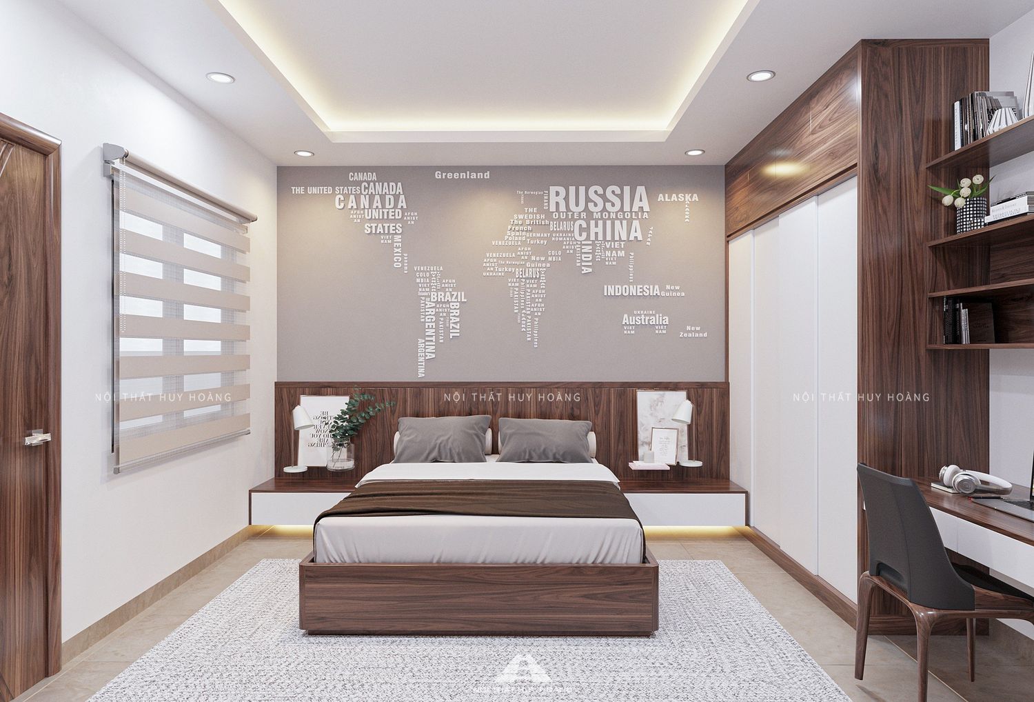 giường ngủ gỗ óc chó