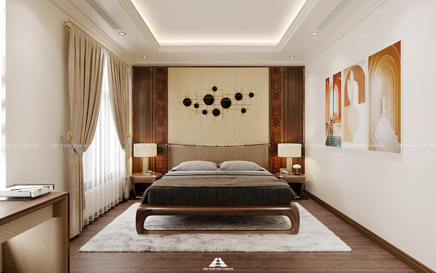 Giường Hàn Quốc gỗ tự nhiên