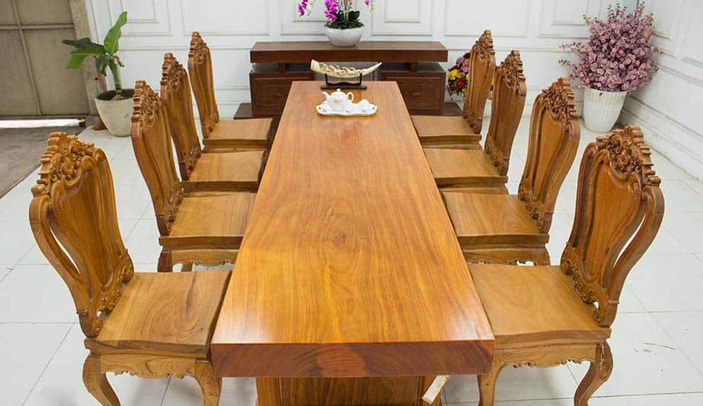 bàn ghế ăn gỗ gõ đỏ đẹp nhất