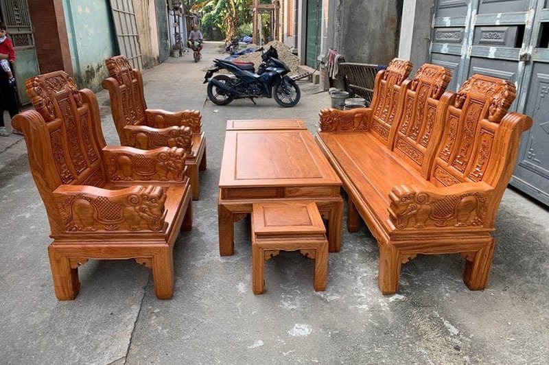 Báo giá bộ bàn ghế Âu Á gỗ gõ đỏ