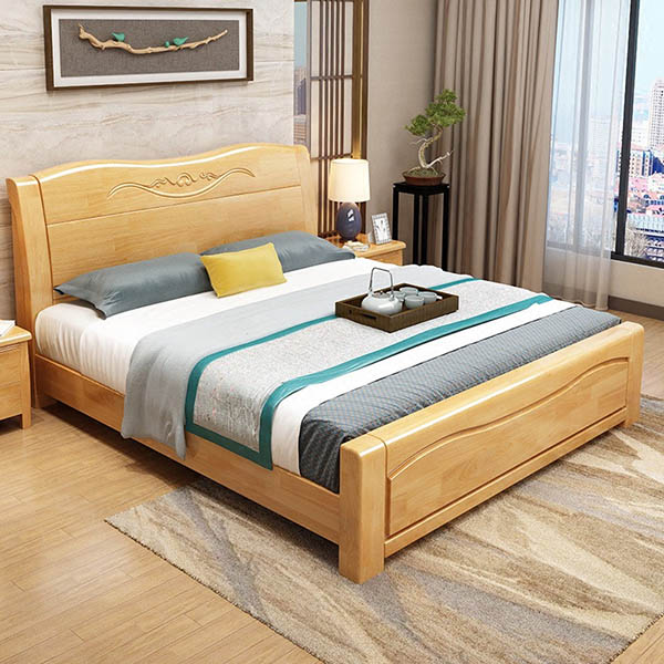 Mẫu giường gỗ sồi 2mx2m hiện đại