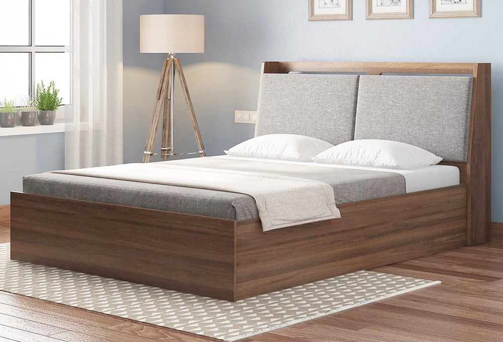 Mẫu giường gỗ sồi 2mx2m đầu bọc nệm mút