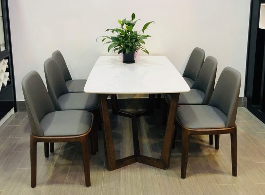 Tìm hiểu về bàn ăn gỗ sồi mặt đá