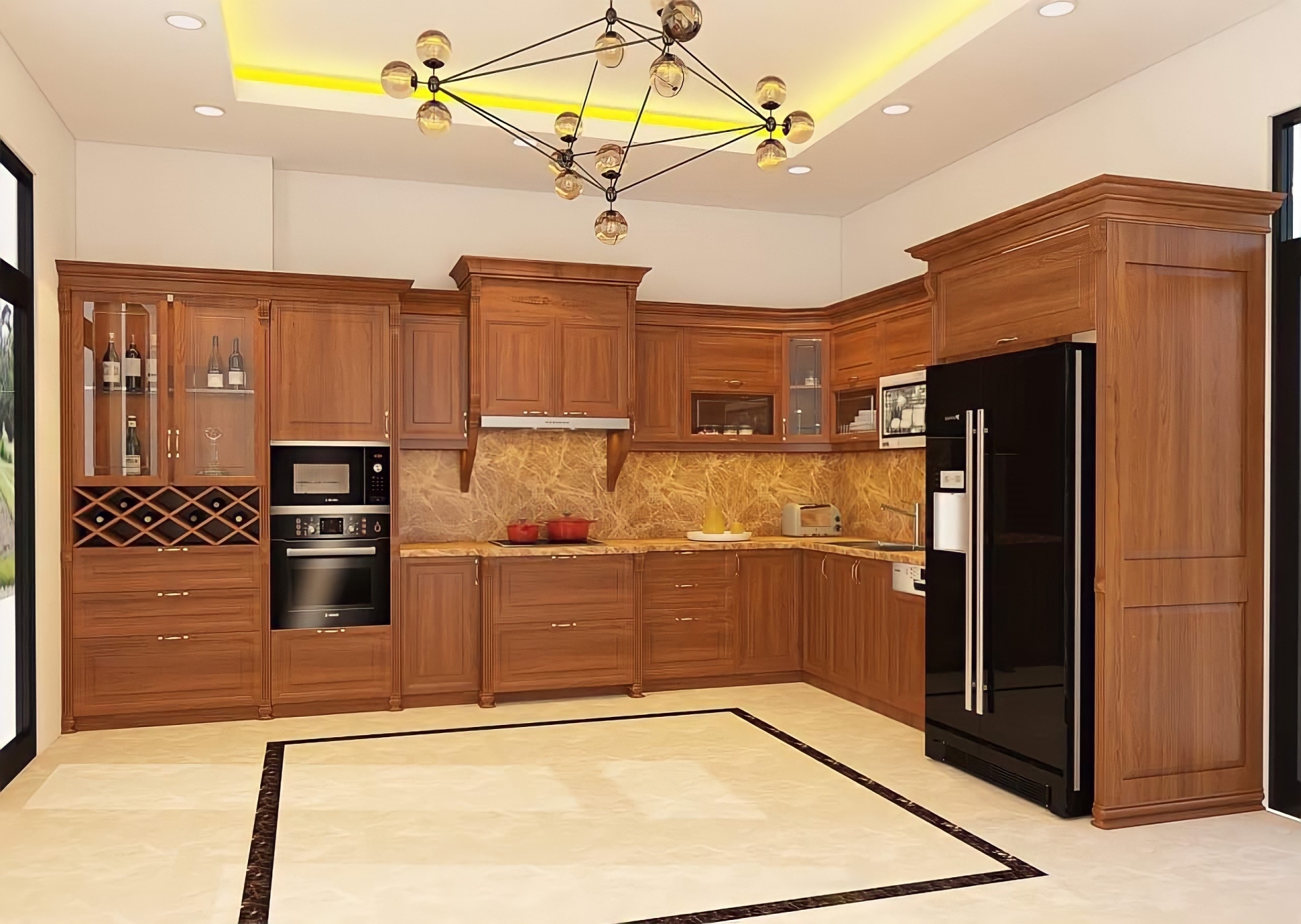 Yếu tố cần lưu ý khi chọn mua tủ bếp gỗ gõ đỏ