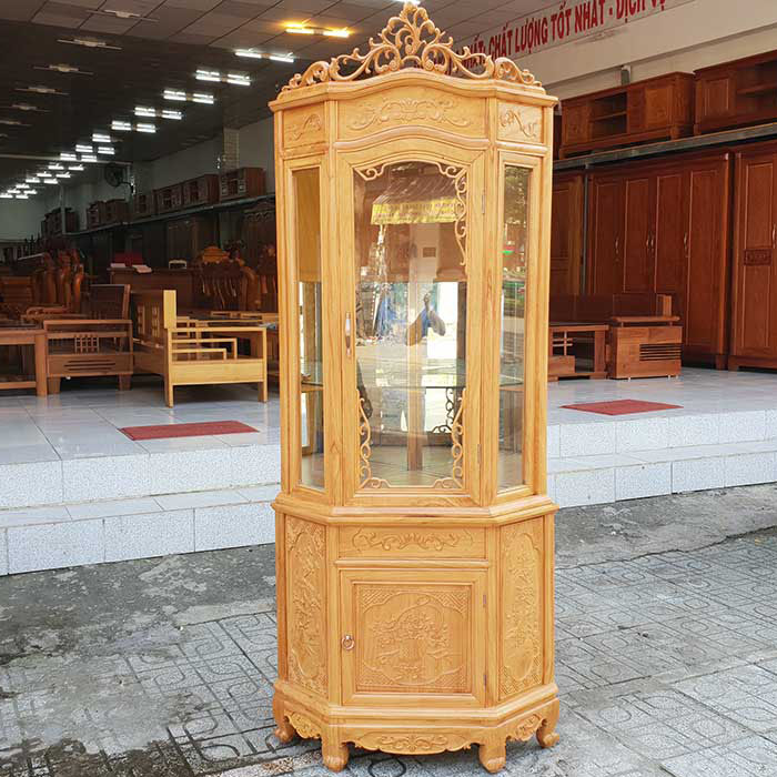 Tủ rượu góc gỗ gõ đỏ