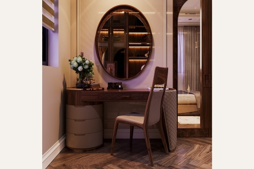 Bàn trang điểm gỗ óc chó BTĐ-27