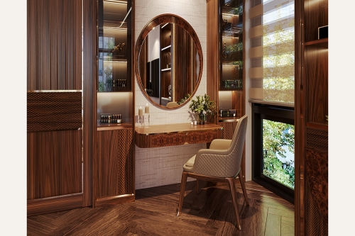 Bàn trang điểm gỗ óc chó BTĐ-28