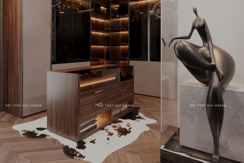 Tủ phụ kiện gỗ óc chó mẫu 12