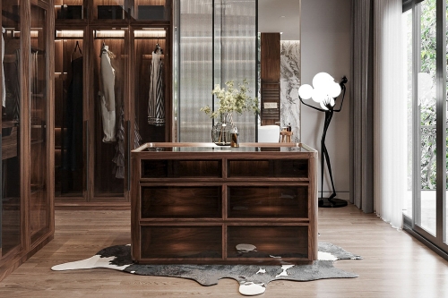 Tủ phụ kiện gỗ óc chó mẫu 13